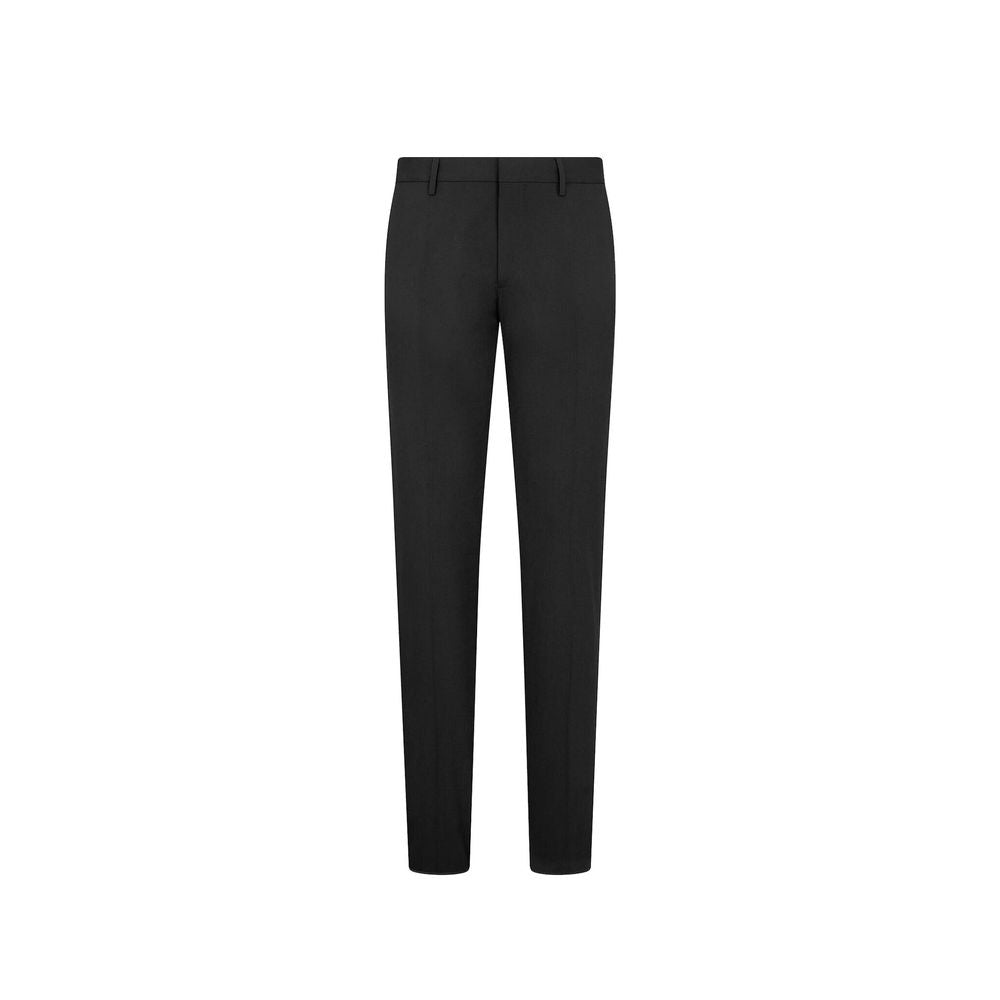 Black Wool Two-Piece Suit with Belt Loops
