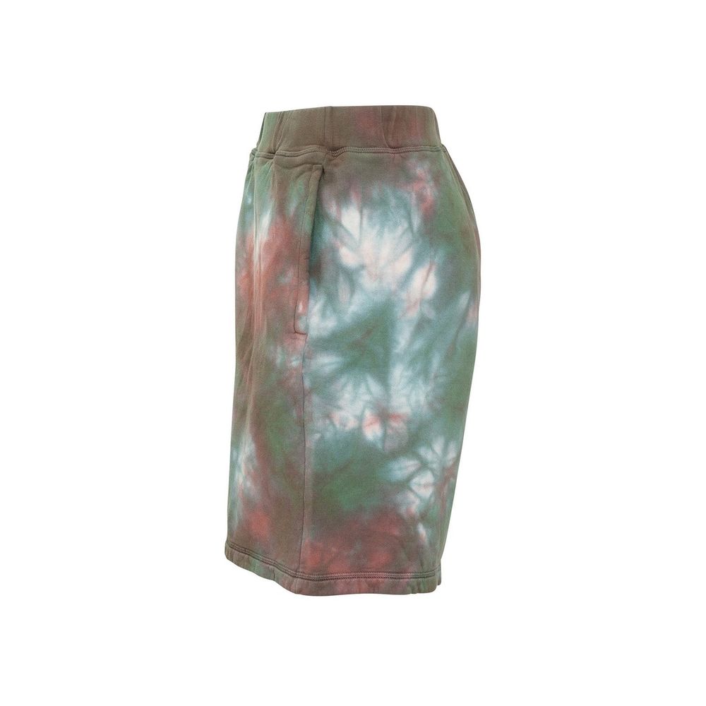 Bicolor Cotton Shorts with Elastic Waist and Pockets