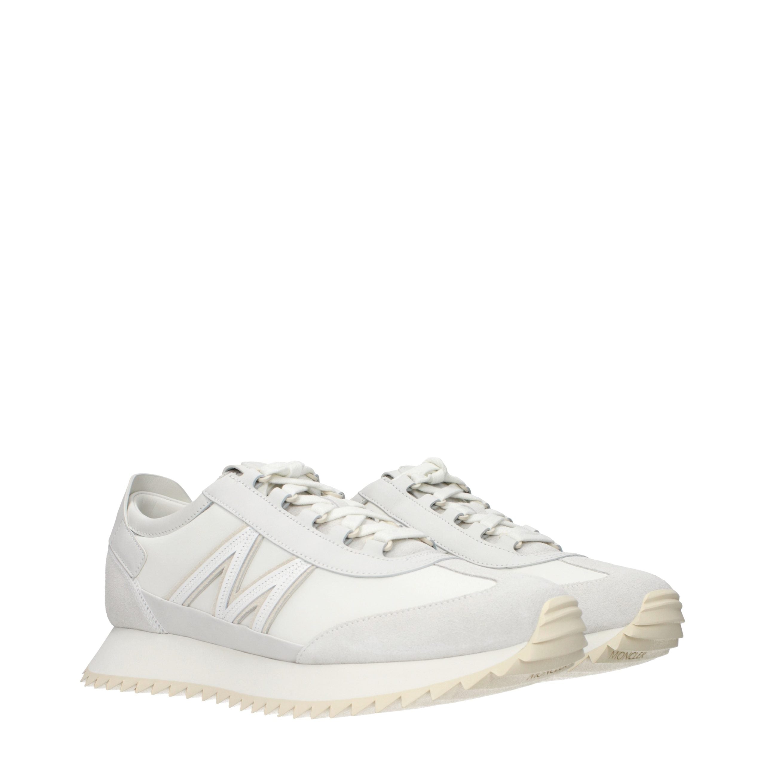 Weiße Leder-Sneaker mit Moncler-Logo-Details