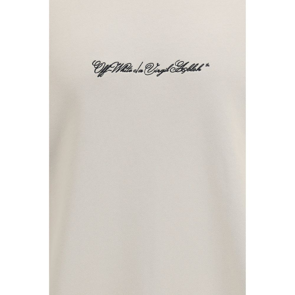 Beige Cotton Sweatshirt with Signature Arrow Motif