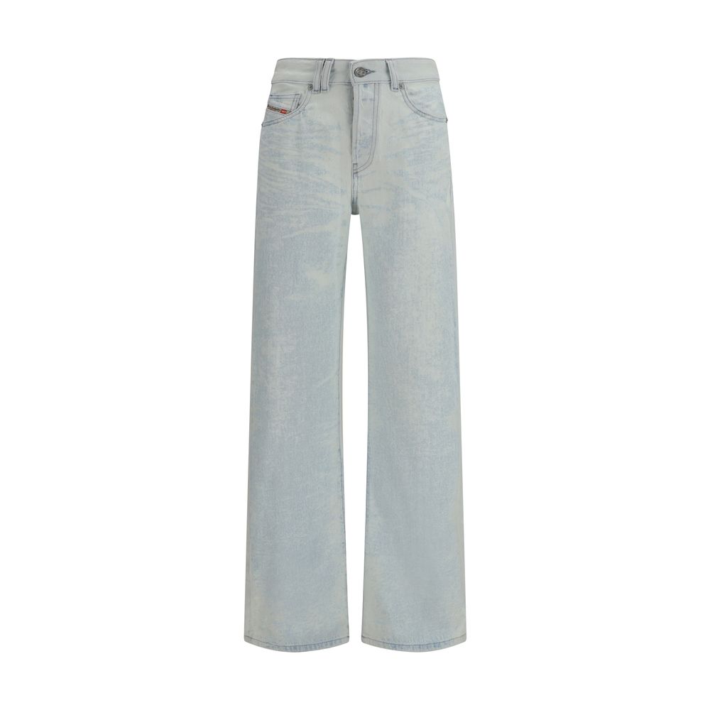Blaue Baumwoll-Jeans mit geradem Bein von Diesel