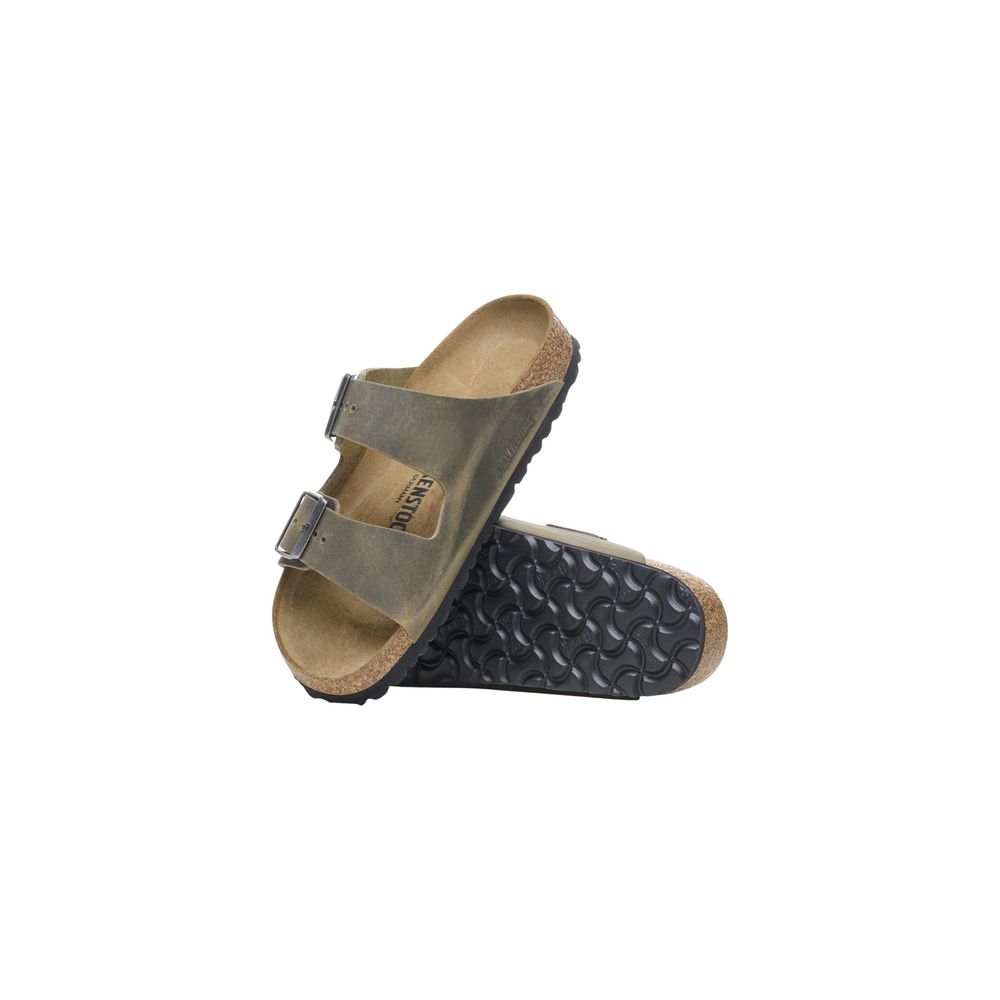 Bicolor-Ledersandalen mit verstellbaren Schnallen