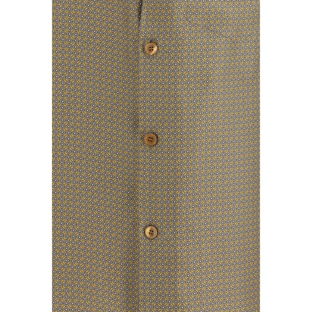 Multicolor Silk Shirt with Geometric Pattern