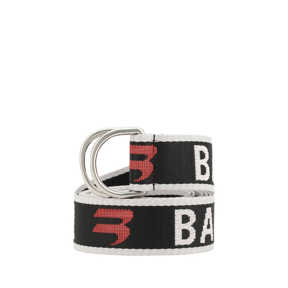 Multicolor Synthetic Belt with Jacquard Logo