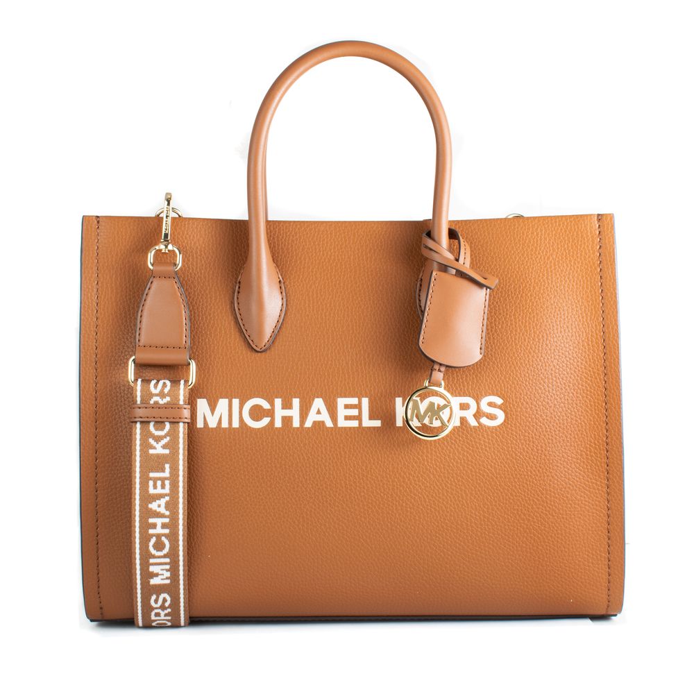 Brown Leather Shoulder Bag by Michael Kors