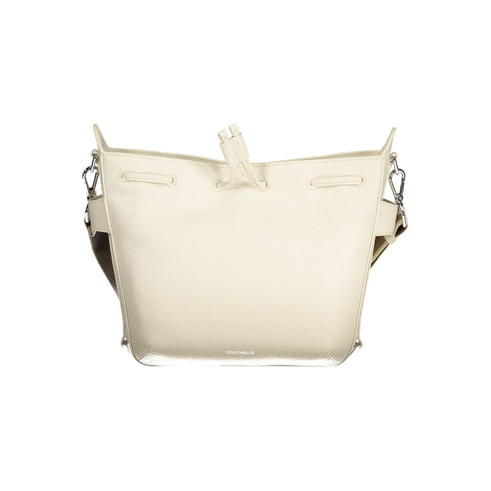 Bianco Leather Handbag with Adjustable Strap by Coccinelle