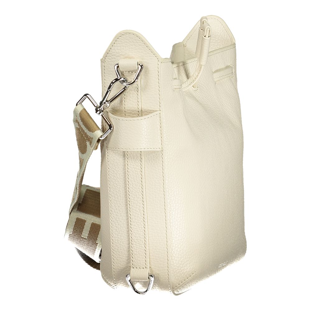 Bianco Leather Gretel Ribbon Bag with Adjustable Strap by Coccinelle