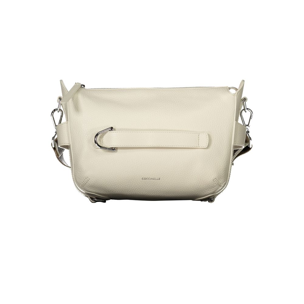 Bianco Leather Handbag with Ribbon Detail by Coccinelle