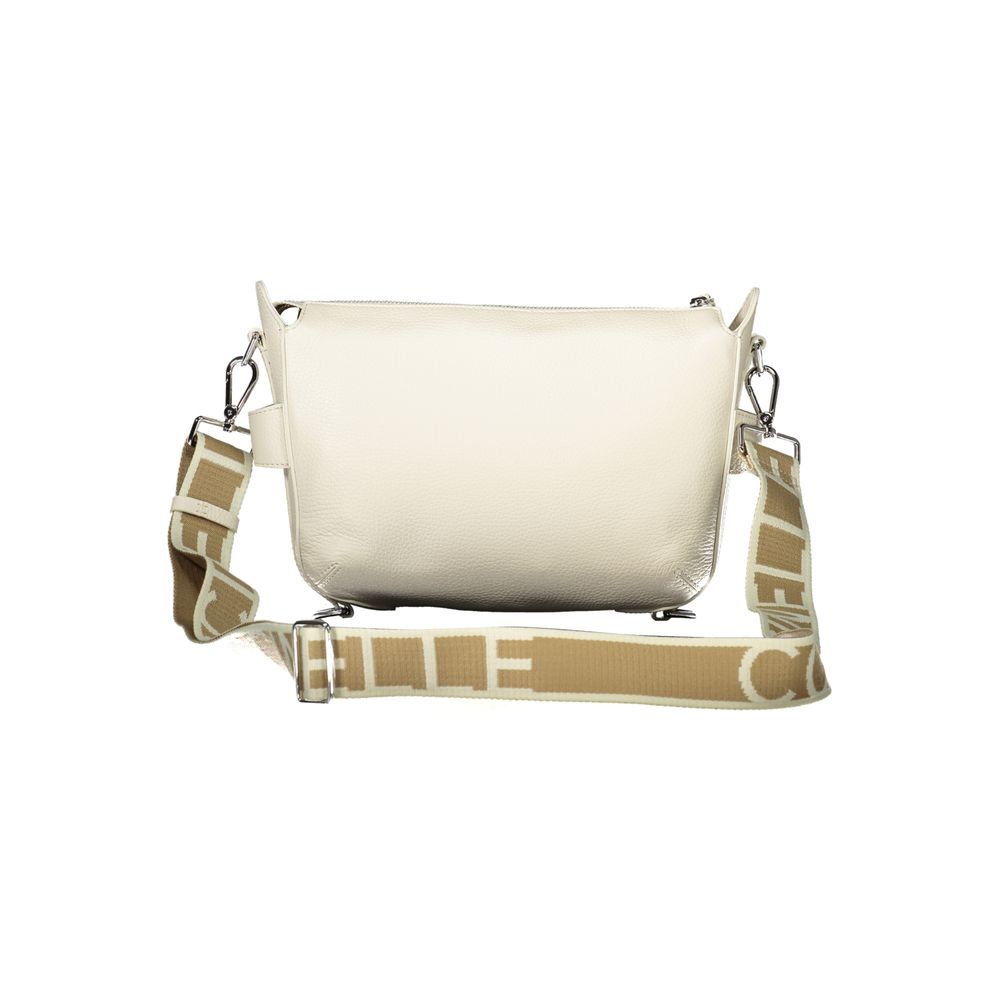 Bianco Leather Handbag with Ribbon Detail by Coccinelle