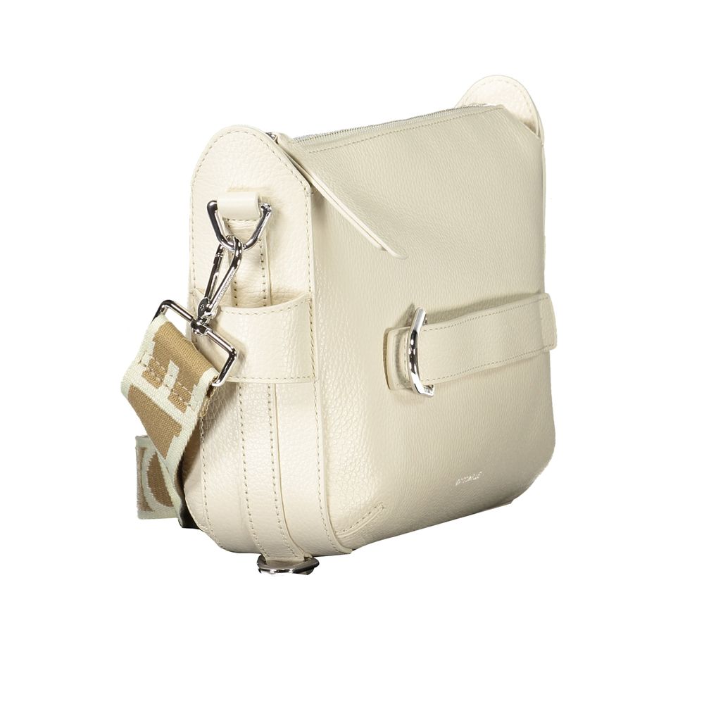 Bianco Leather Handbag with Ribbon Detail by Coccinelle