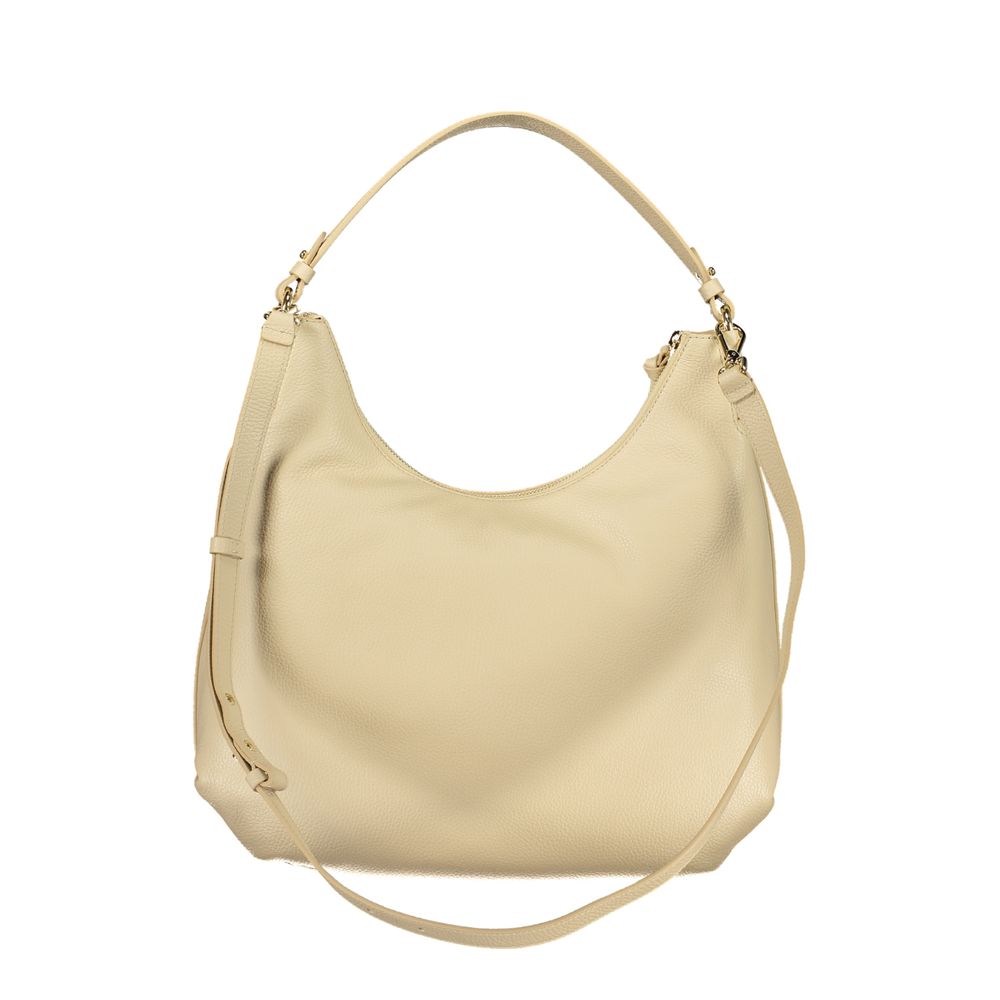 Beige Leather Handbag with Removable Straps