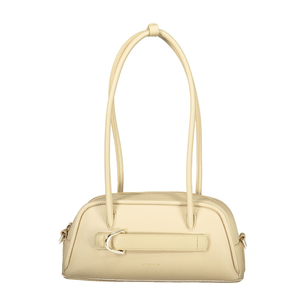 Beige Leather Handbag with Shoulder Handles by Coccinelle