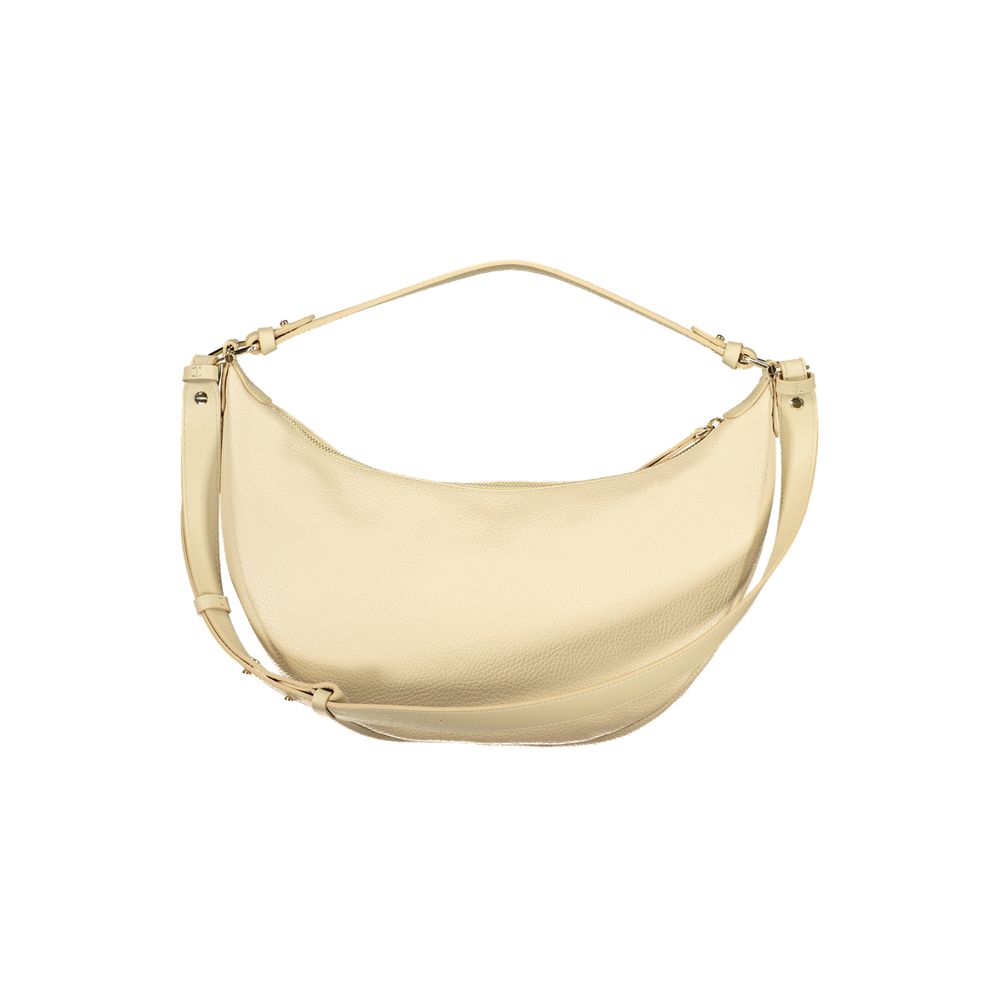 Beige Leather Handbag with Adjustable Strap by COCCINELLE