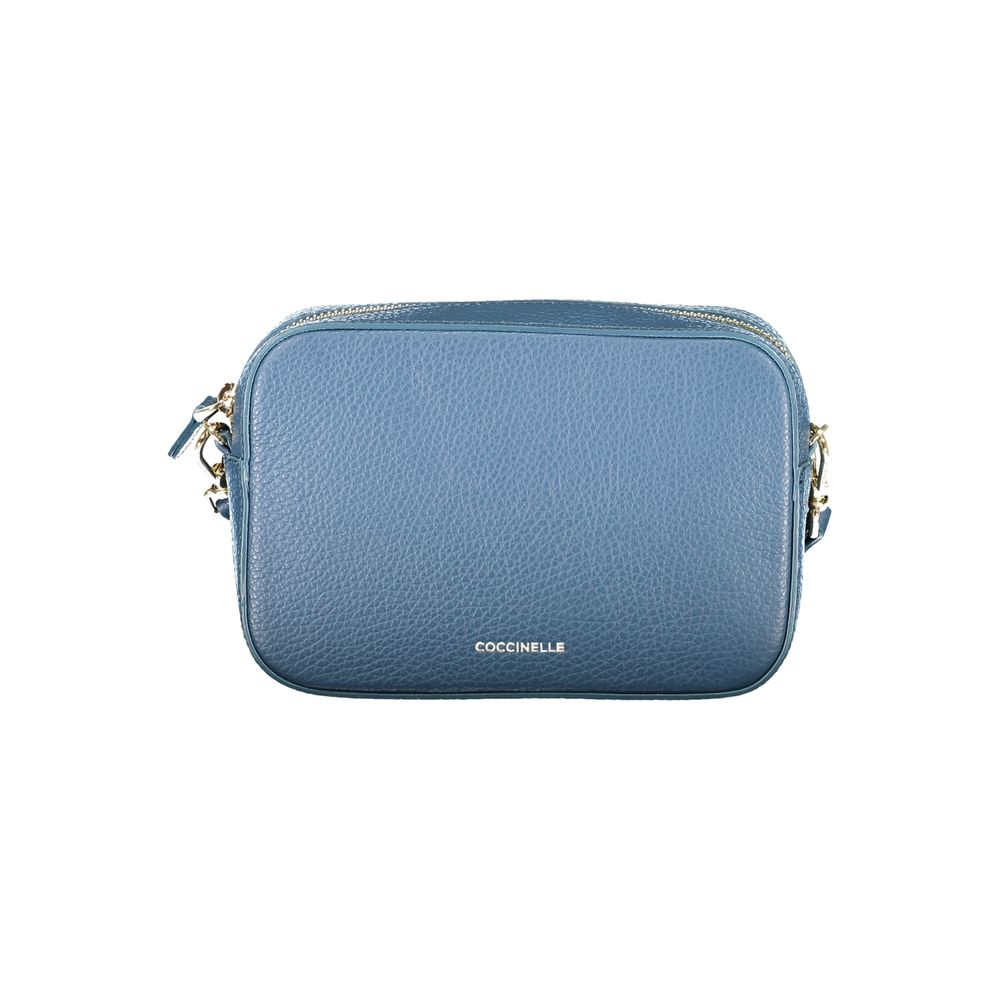 Blue Leather Handbag with Adjustable Strap