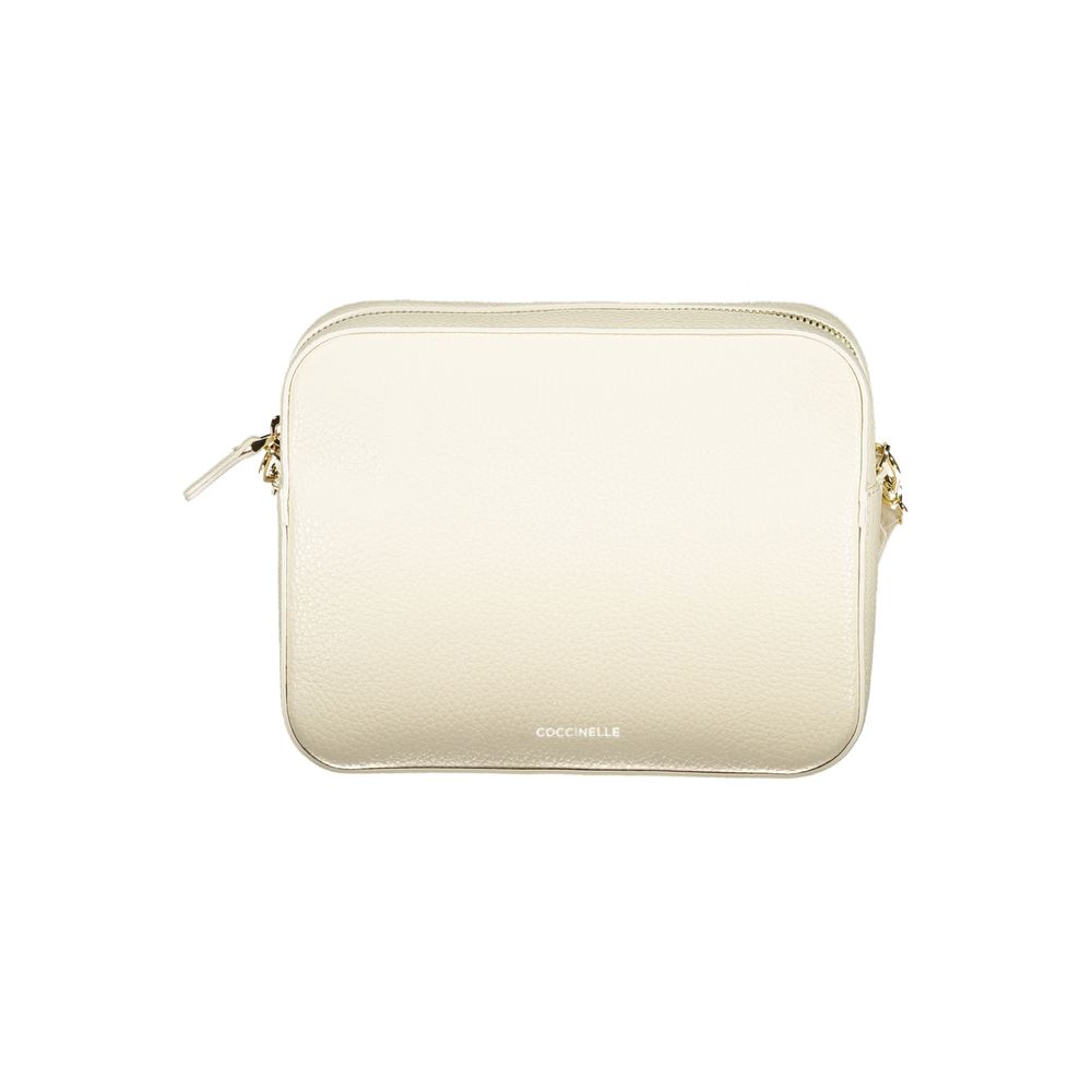 Bianco Lederhandtasche mit verstellbarem Riemen von Coccinelle