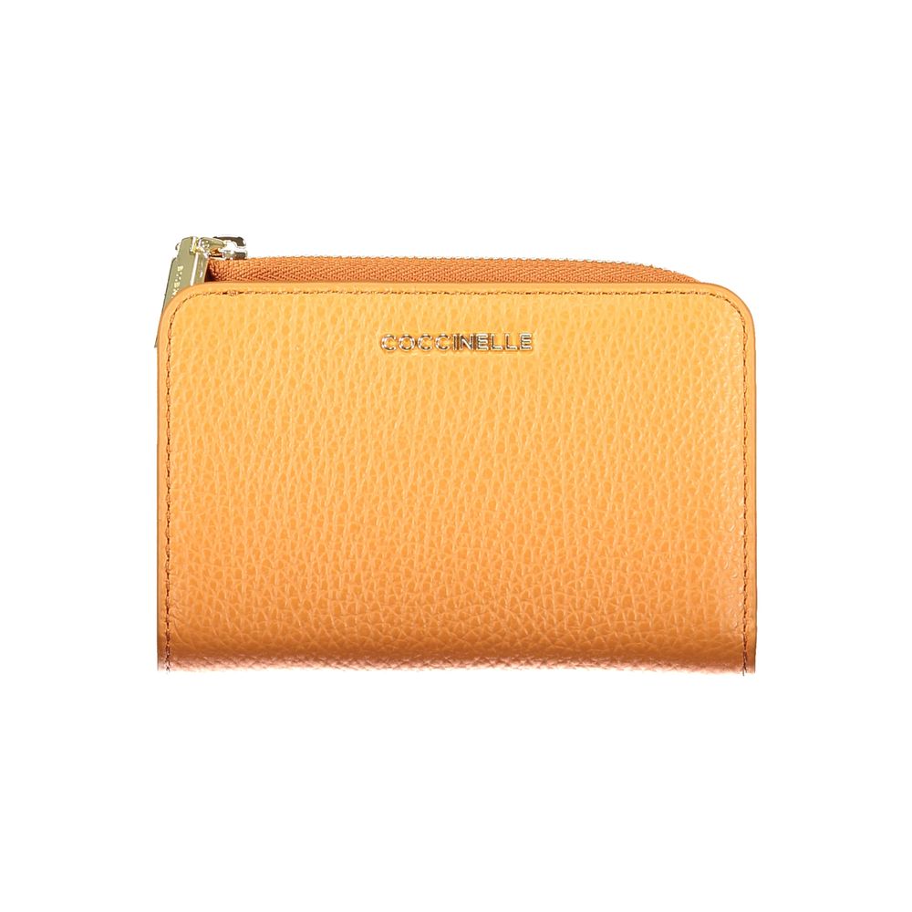 Orange Leather Wallet with Zip & Snap Closure by COCCINELLE