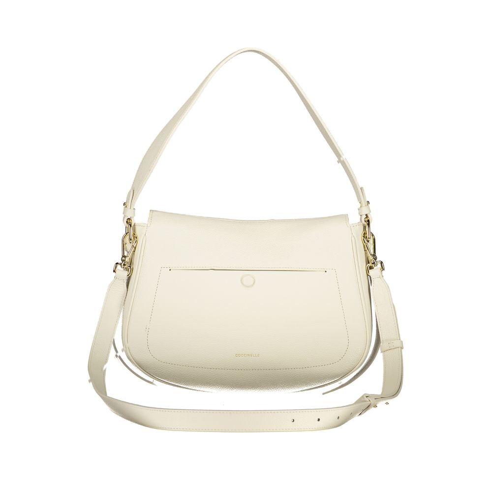 Bianco Lederhandtasche mit abnehmbarem Riemen von Coccinelle