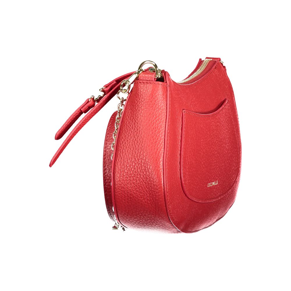 Rosso Leather Handbag with Chain Strap by Coccinelle