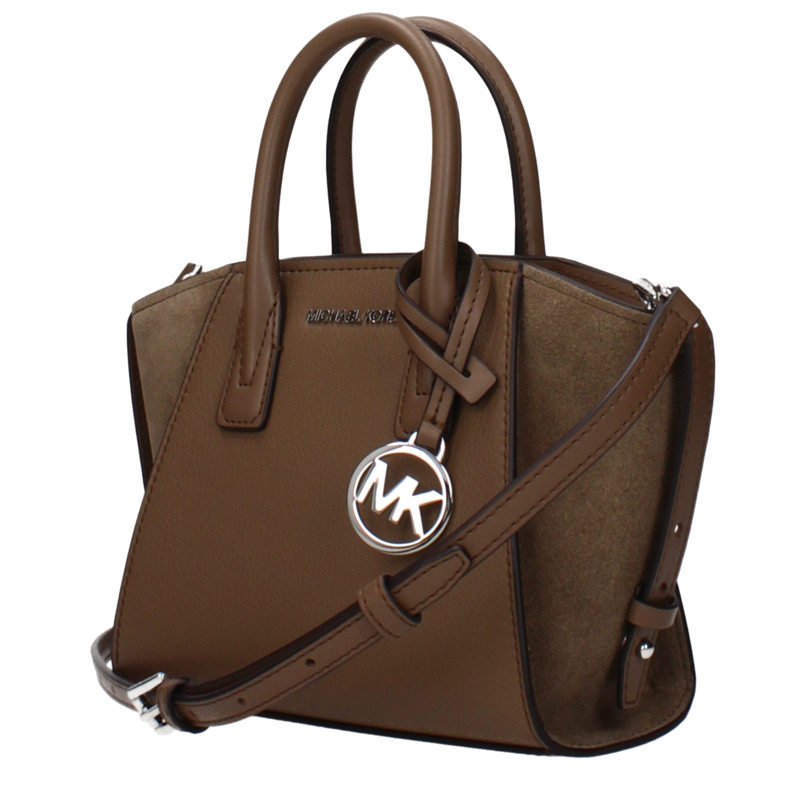 Brown Leather Handbag with Adjustable Shoulder Strap by Michael Kors