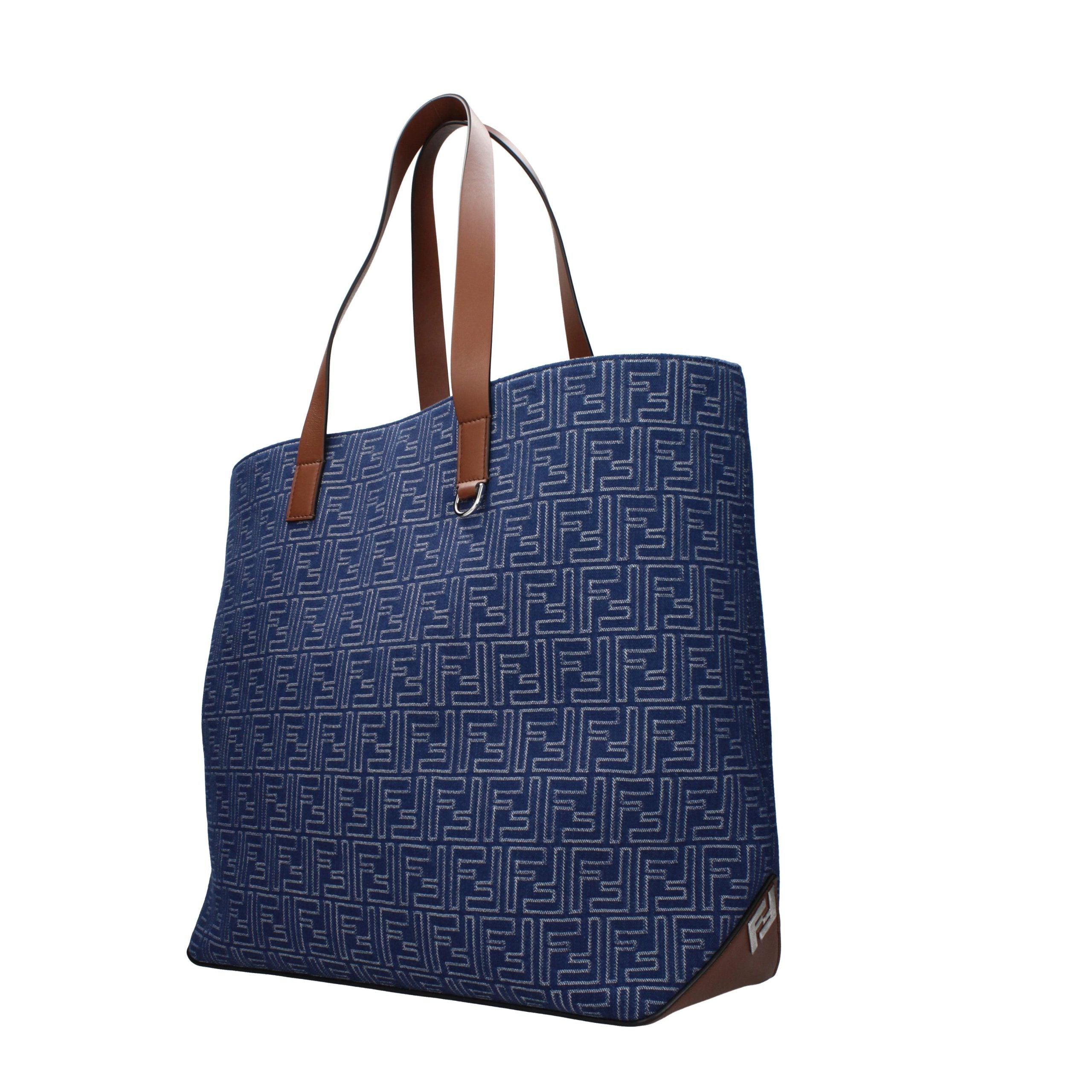 Blaue Fendi Kunstleder-Schultertasche mit Logo