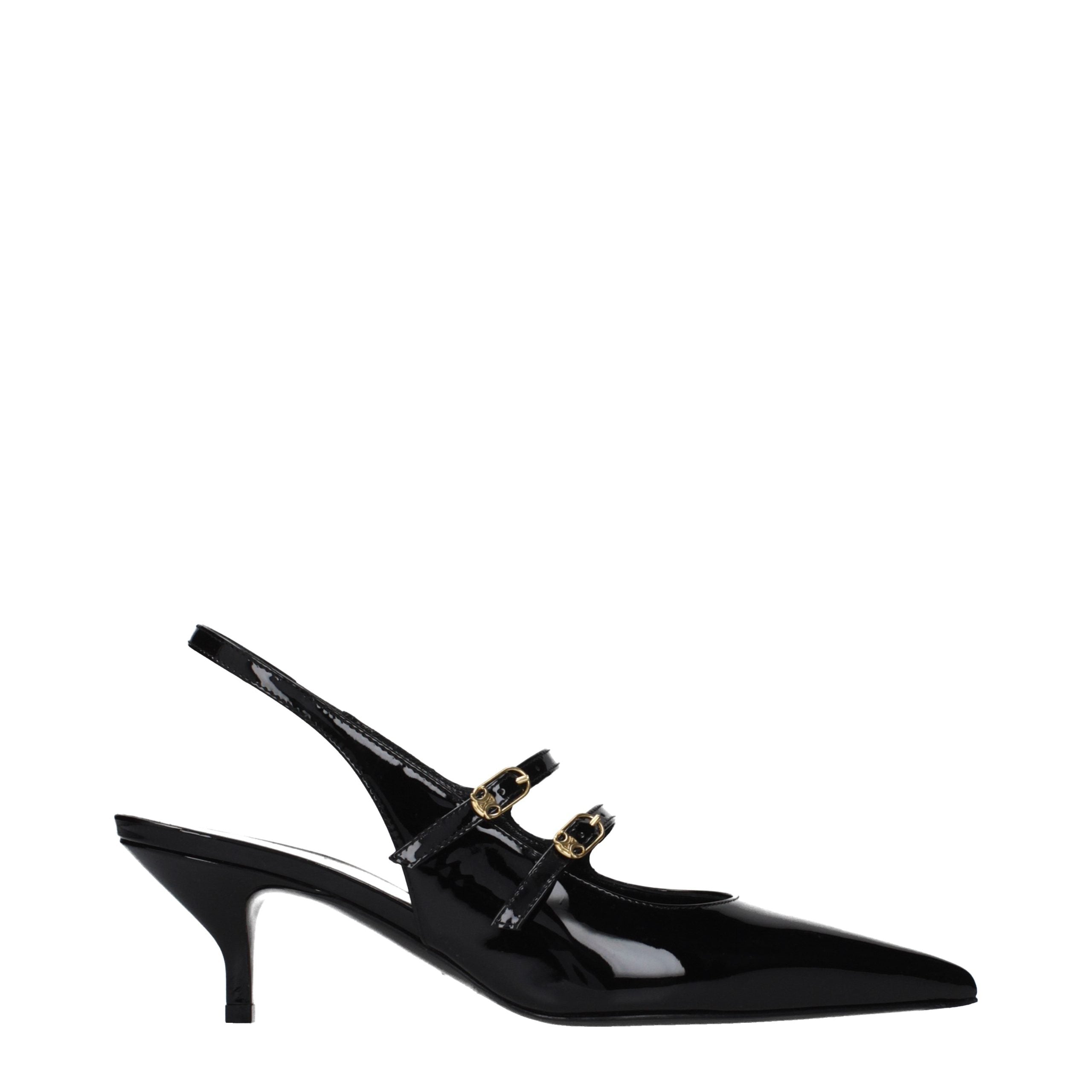 Schwarze Leder-Sandalen von Celine