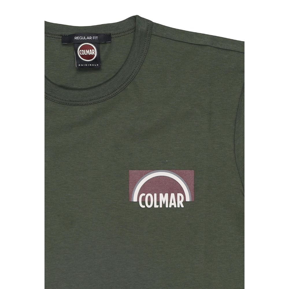Green Cotton T-Shirt with Logo Detail