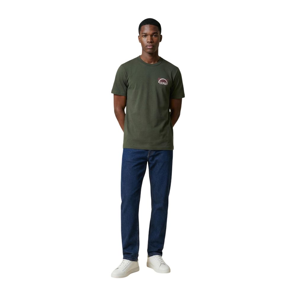 Green Cotton T-Shirt with Colmar Logo Detail
