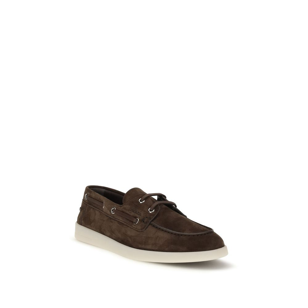 Brown Leather Slip-On Loafers with Rubber Sole