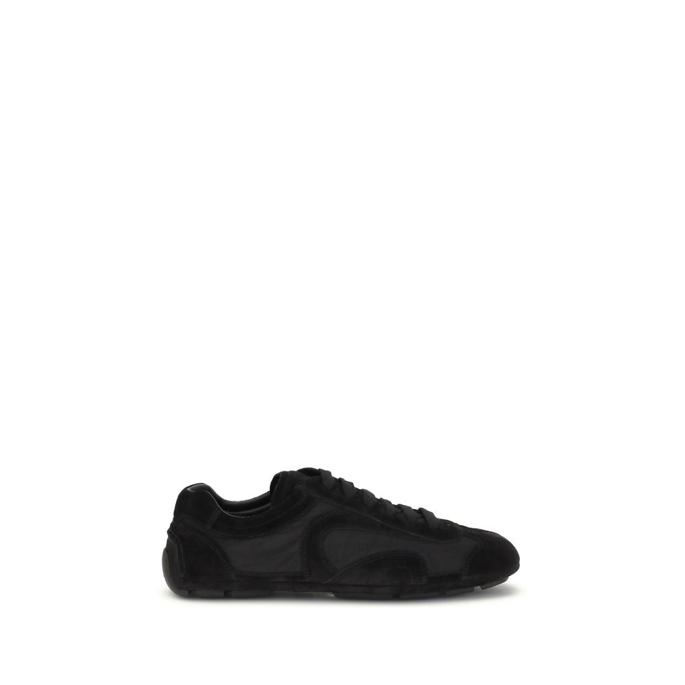 Schwarze sportliche Sneakers aus Leder von Prada Montecarlo Re-Edition 2005