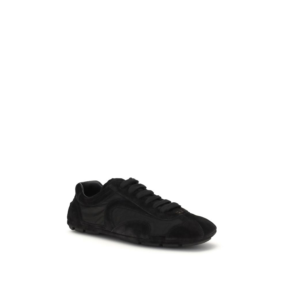 Schwarze sportliche Sneakers aus Leder von Prada Montecarlo Re-Edition 2005