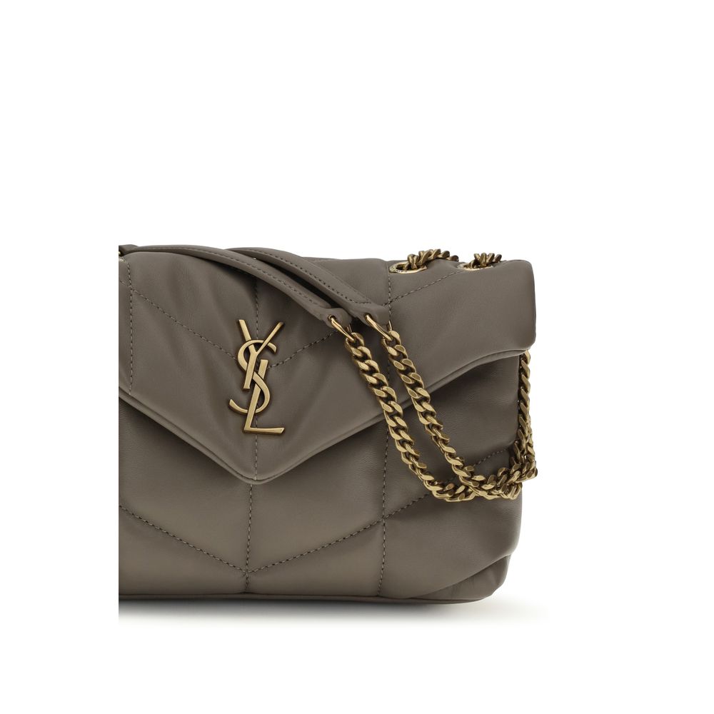Saint Laurent Gray Lamb Shoulder Bag
