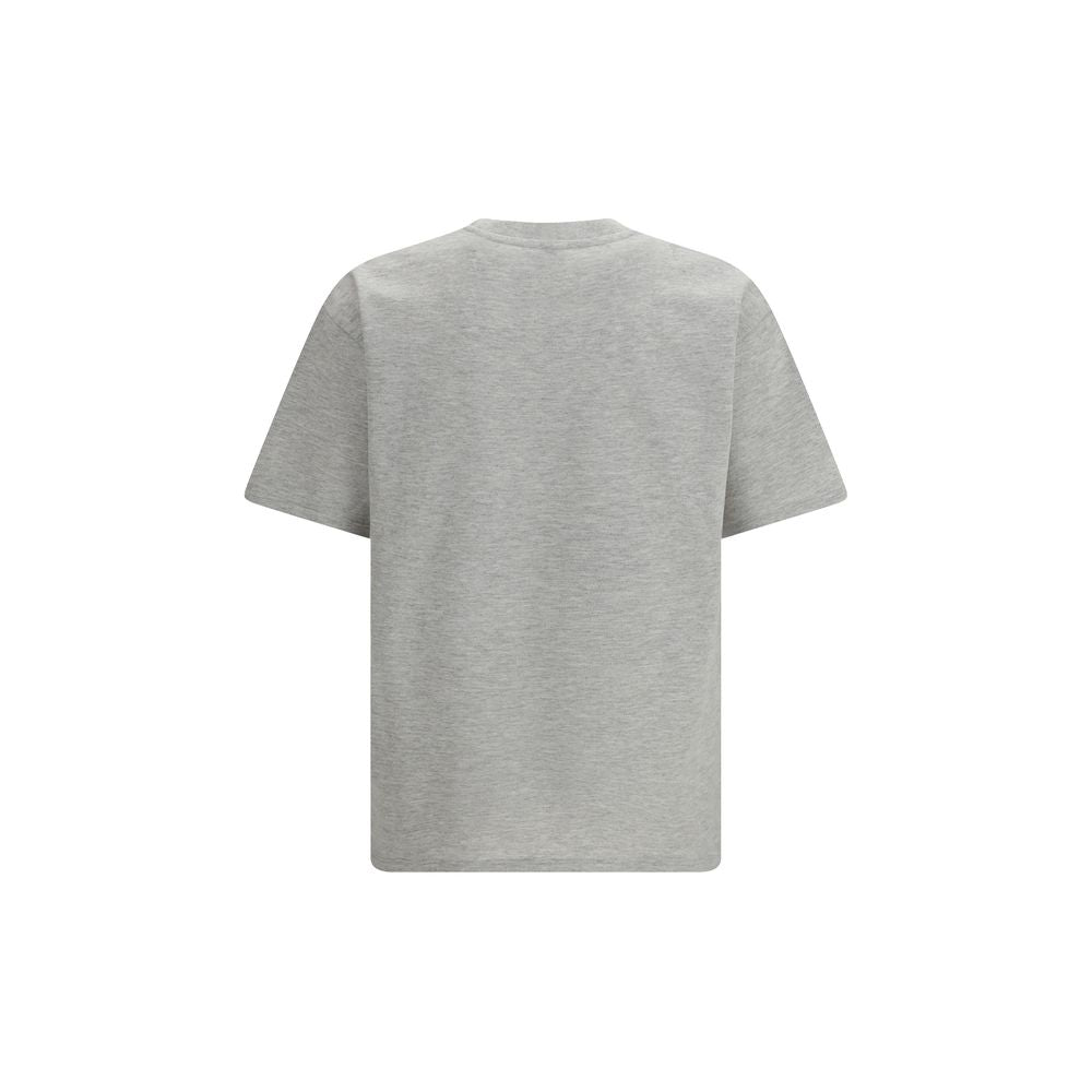 Gray Oversize Cotton T-Shirt with Embroidery by Saint Laurent