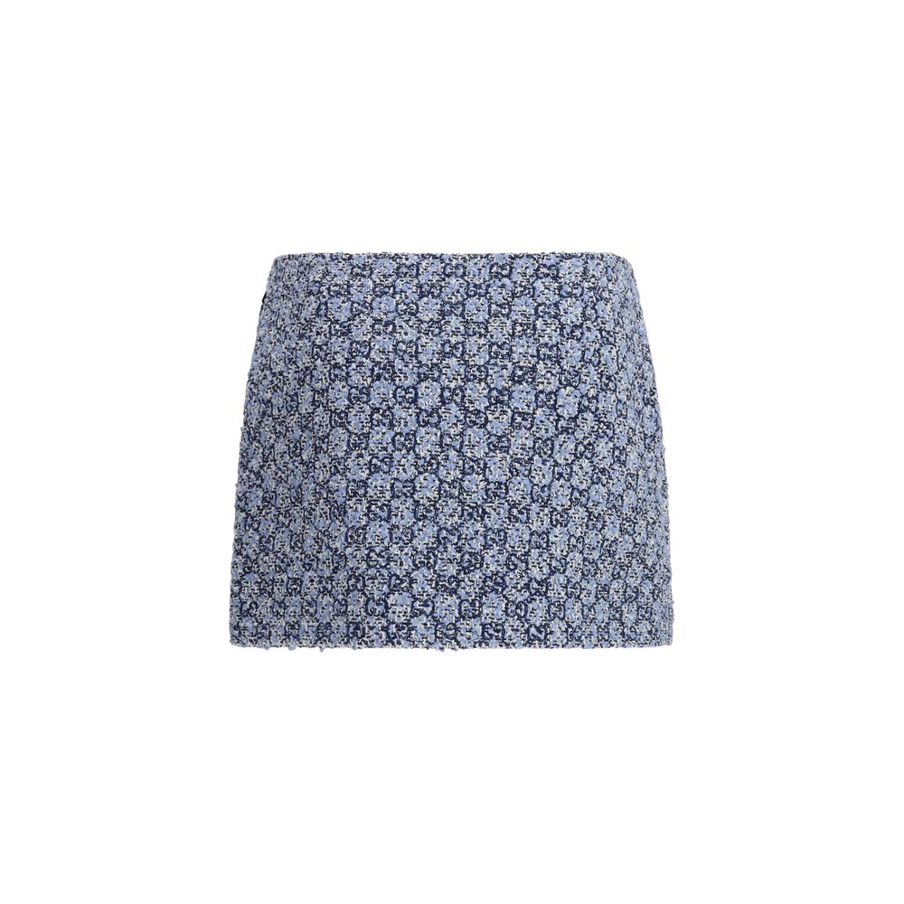 GG Tweed Mini Skirt with Belt Loops and Pockets by Gucci