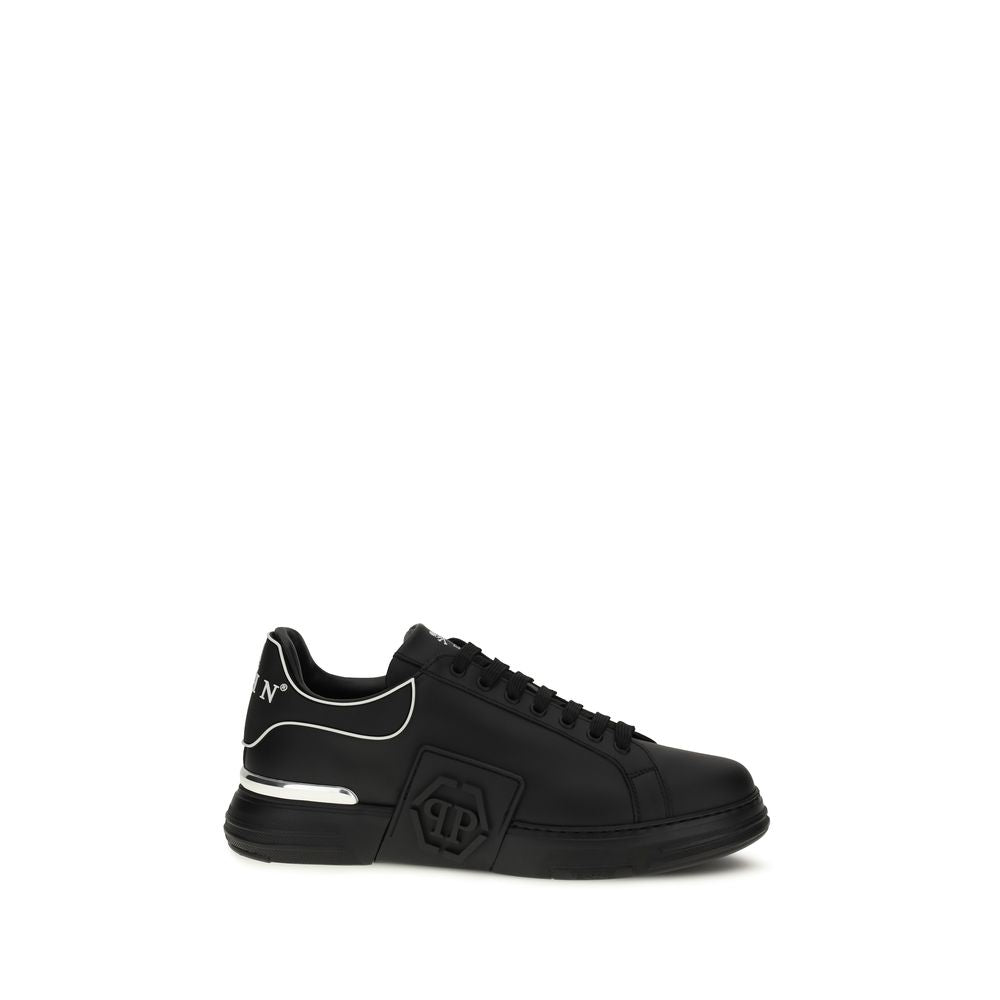 Schwarze Low-Top-Sneakers aus Leder von Philipp Plein