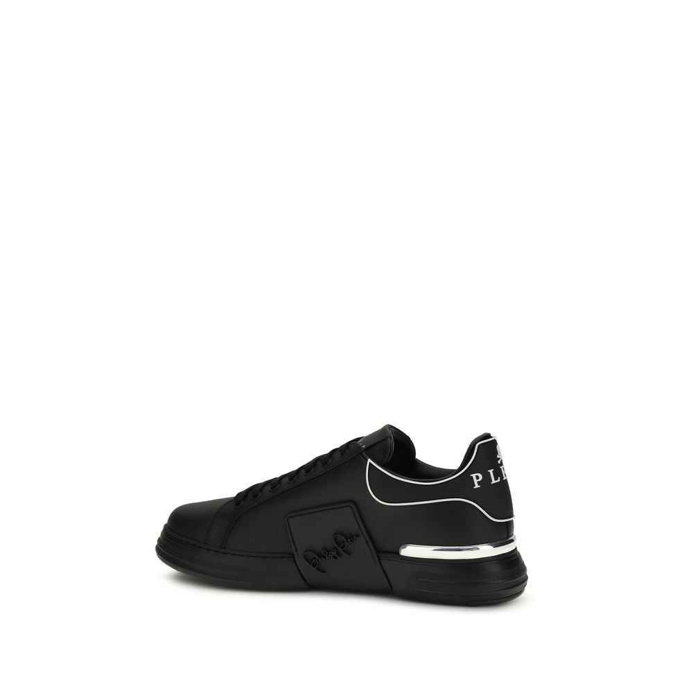 Black Leather Low Top Sneakers by Philipp Plein