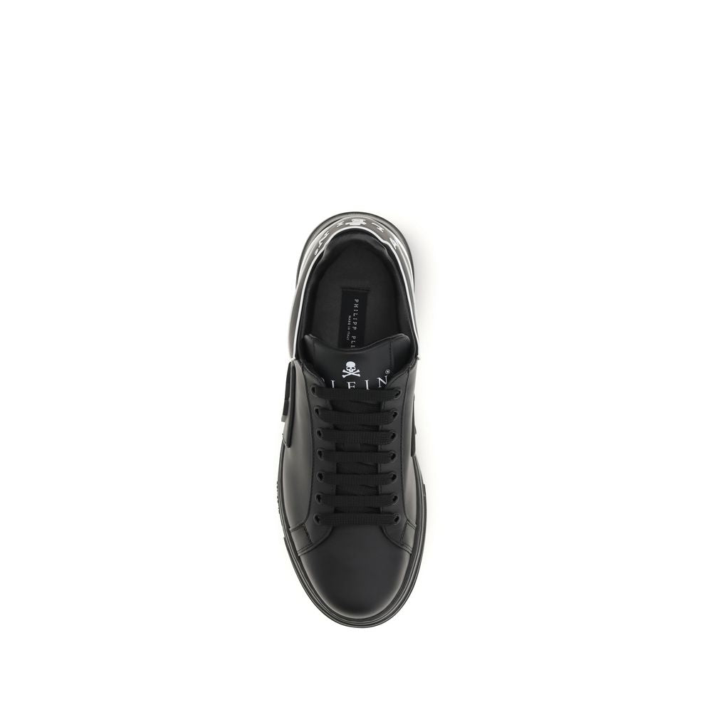 Black Leather Low Top Sneakers by Philipp Plein