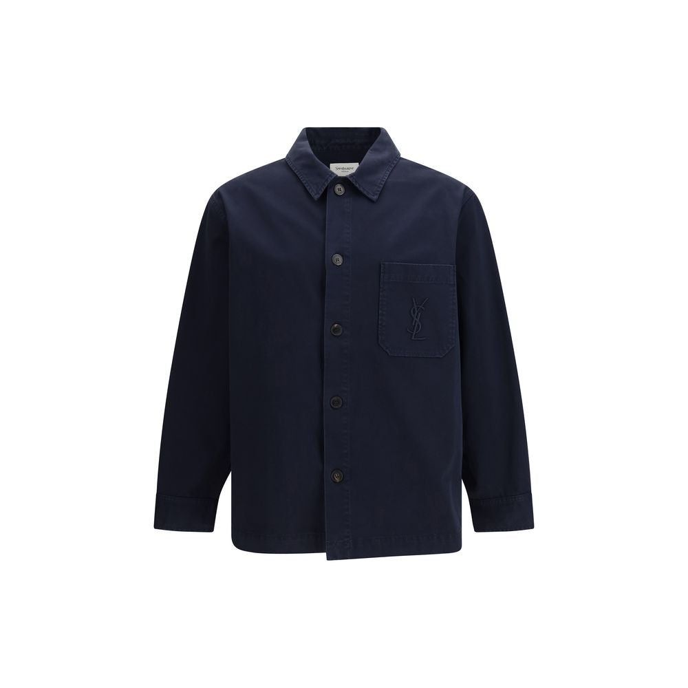 Blaue Jeansjacke aus Baumwolle mit Logo von Saint Laurent