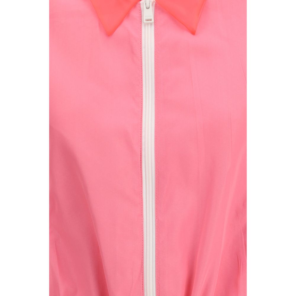 Multicolor Synthetic Viscose Bomber Jacket with Organza Details