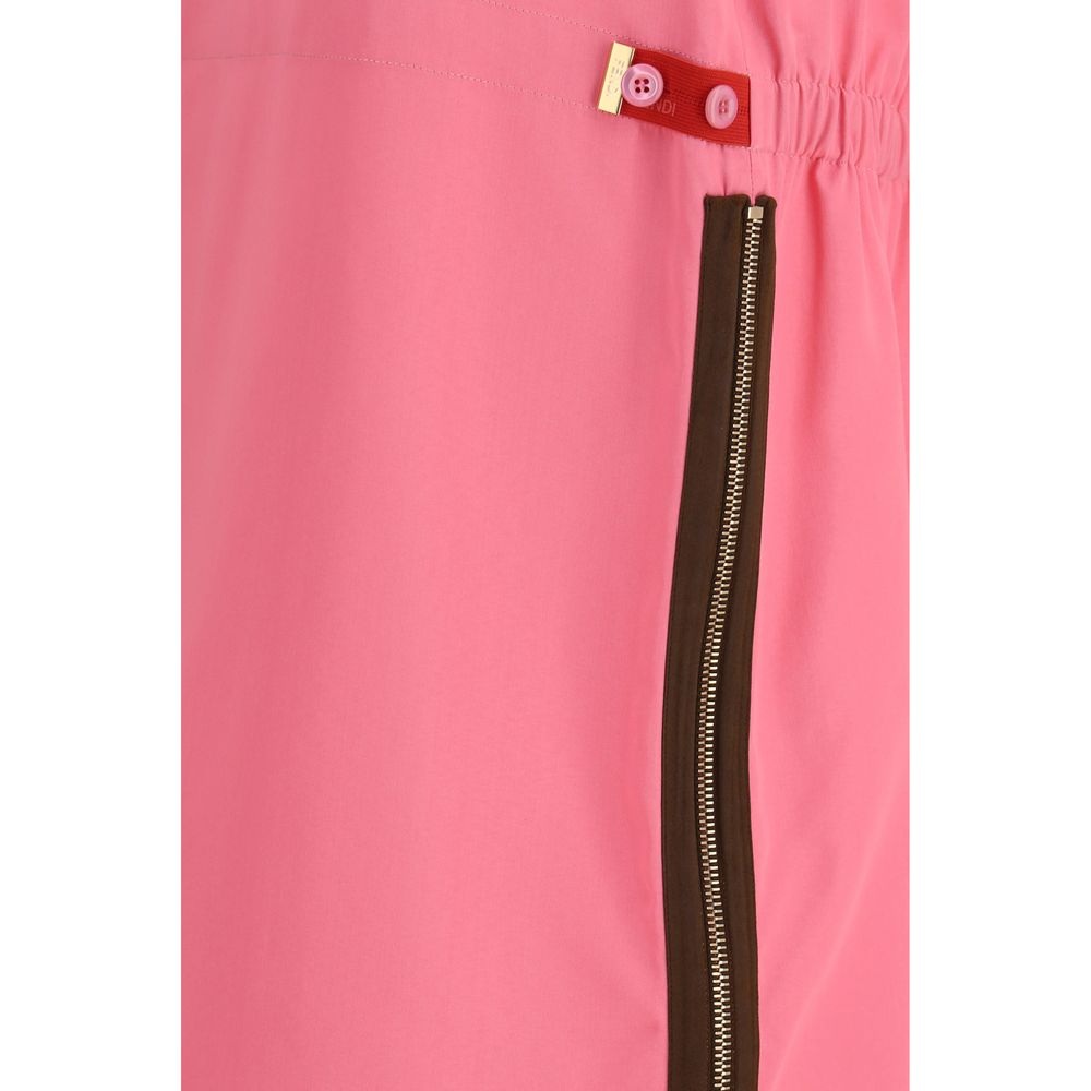 Multicolor Synthetic Midi Skirt with Zip Detail