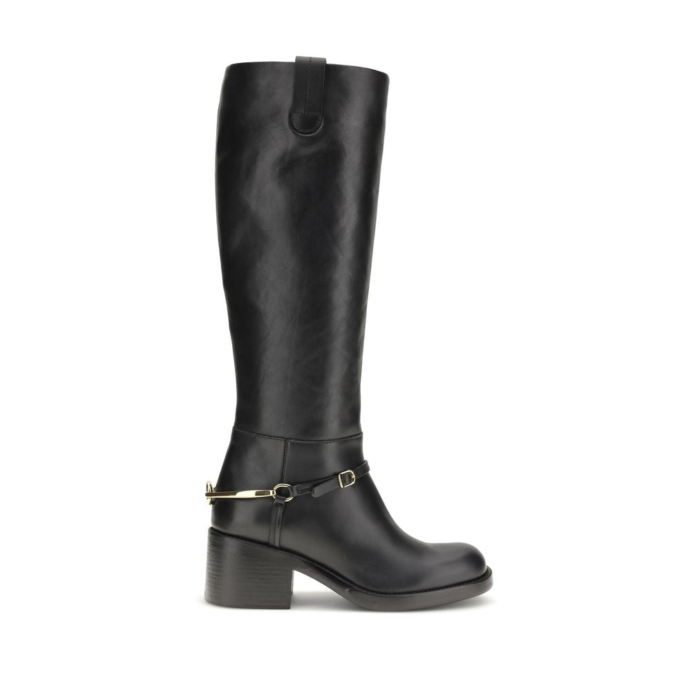Schwarze Leder-Schnürstiefel Dakota von Chloé
