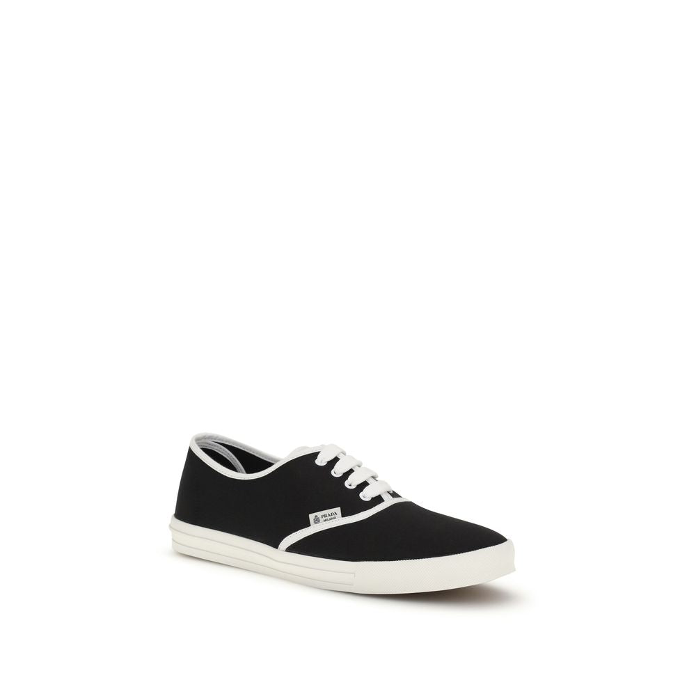 Schwarze Prada-Sneaker aus Baumwoll-Drill