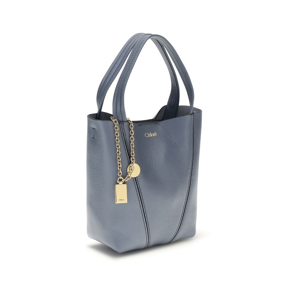Blaue Leder-Umhängetasche Spin von Chloé