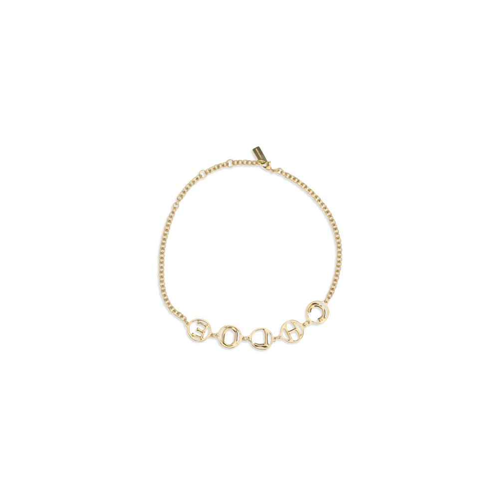 Vintage Gold Brass Necklace with Hammered Finish