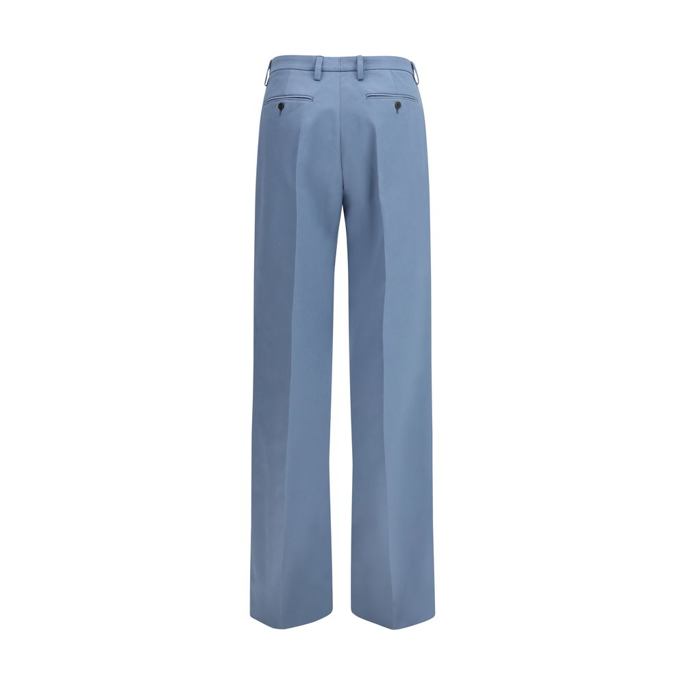 Blaue Baumwoll-Chinohose mit Bundfalten von Prada