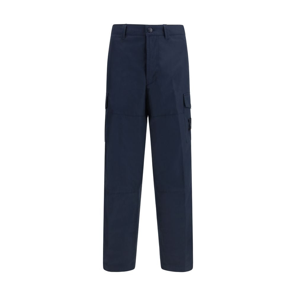 Blaue Baumwoll-Cargohose mit Tunnelzugbund