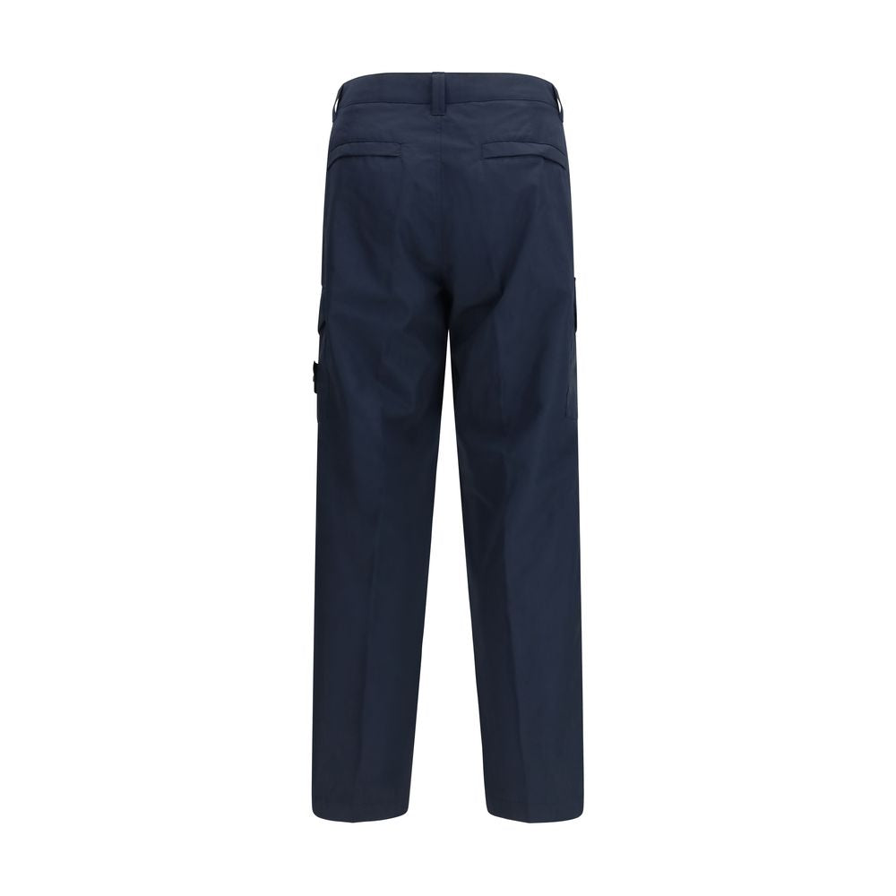 Blaue Baumwoll-Cargohose mit Tunnelzugbund