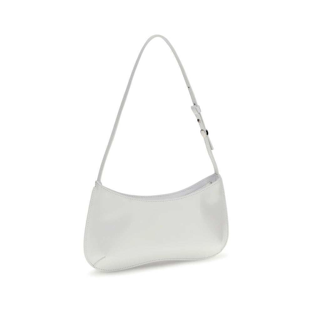 Weiße Jacquemus Lederschultertasche mit verstellbarem Riemen