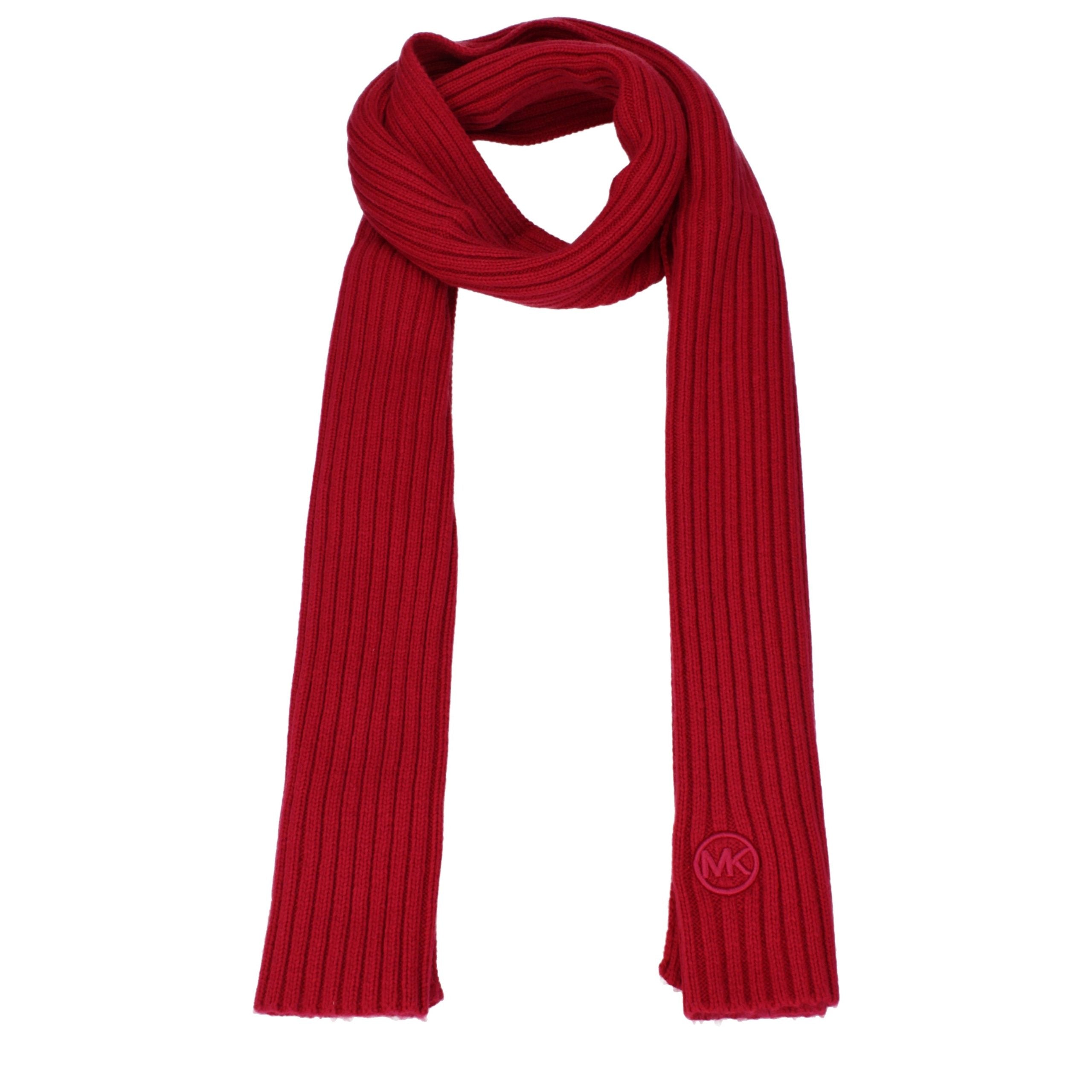Fuchsia Synthetic Scarf with Front Logo by Michael Kors