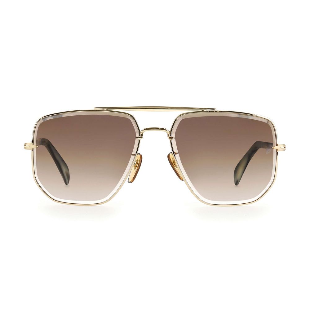 Gold Metal Sunglasses with Gradient Brown Lenses