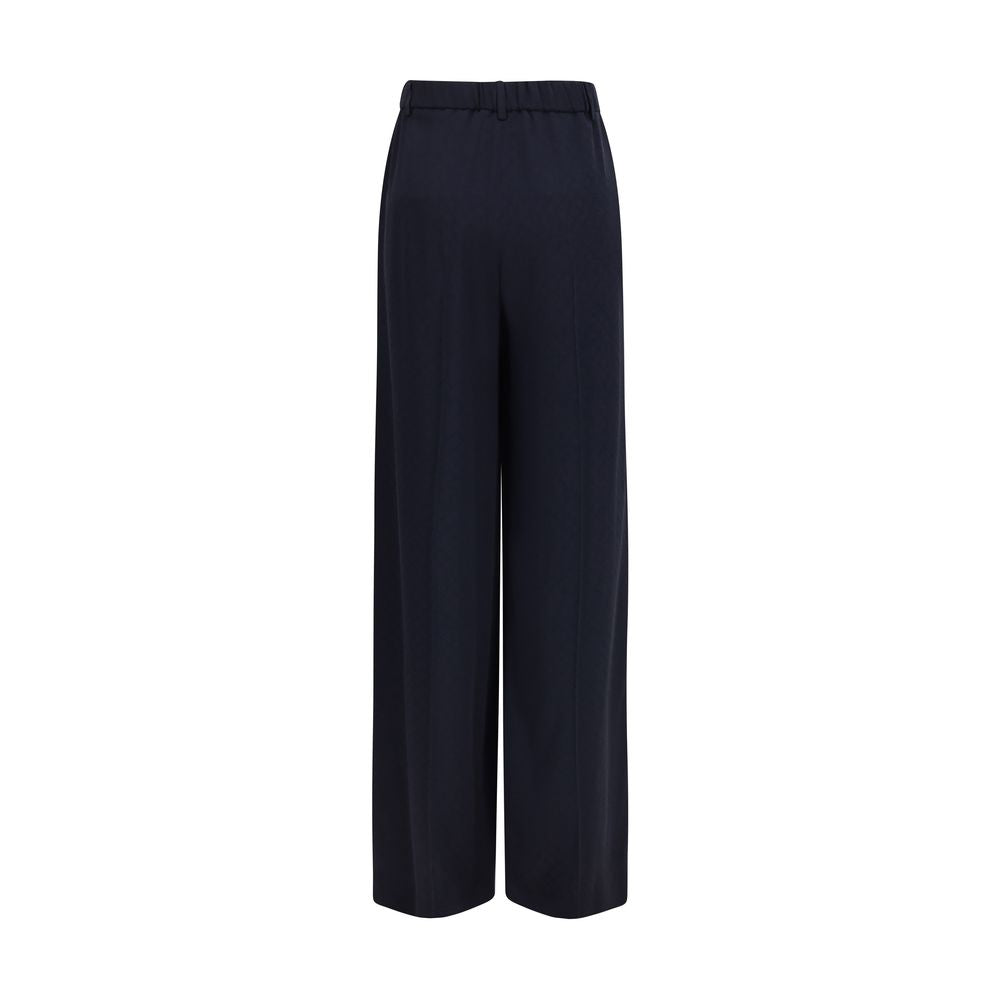 Blaue Freizeithose aus Synthetik mit Rauten-Jacquardmuster